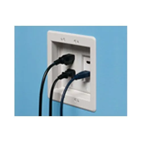 Arlington TVBU505BL Two-Gang Recessed TV Box For Power And Low Voltage, Black