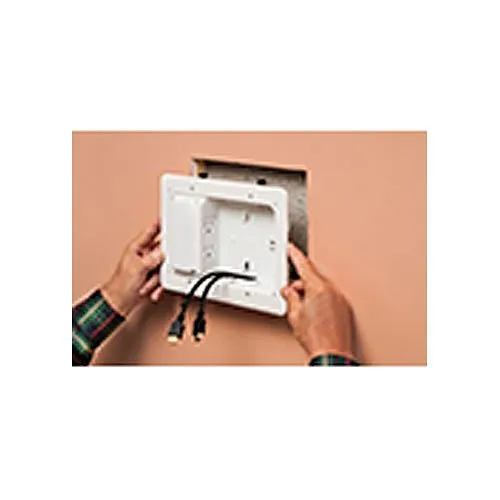 Arlington TVL508 Low Profile TV Box for Shallow Wall Depths, 5 in x 8 in Box, Plastic, White