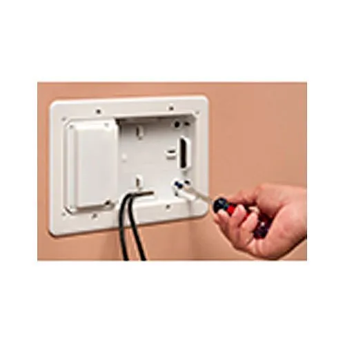 Arlington TVL508 Low Profile TV Box for Shallow Wall Depths, 5 in x 8 in Box, Plastic, White