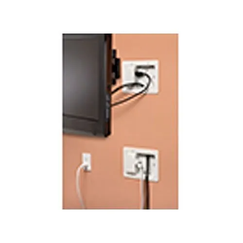 Arlington TVL508 Low Profile TV Box for Shallow Wall Depths, 5 in x 8 in Box, Plastic, White