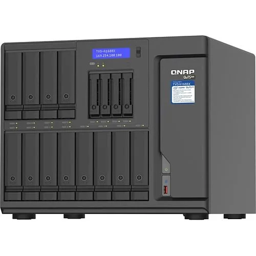 QNAP TVS-H1688X-W1250-32G-US TVS-h1688X 16-Bay NAS, Intel Xeon W-1250, 32GB DDR4 ECC, 12x3.5" + 4x2.5" Bays