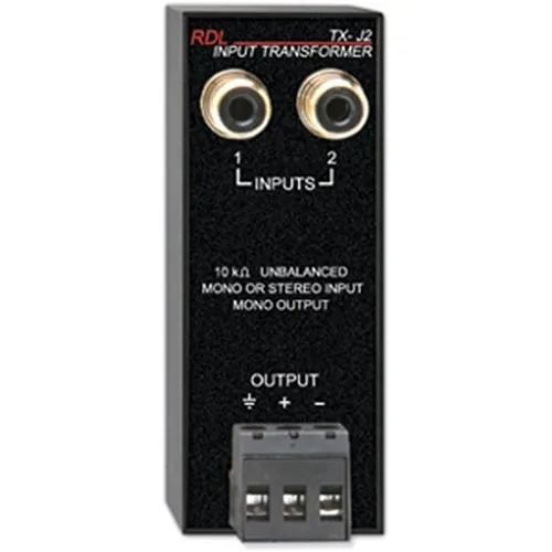 RDL TX-J2 Unbalanced Input Transformer, Unbalanced Stereo Inputs to Summed Balanced Mono Output