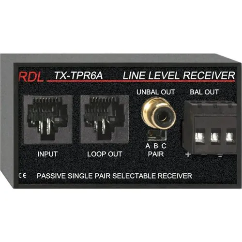 RDL TX-TPR6A Passive Single-Pair Receiver Twisted Pair Format