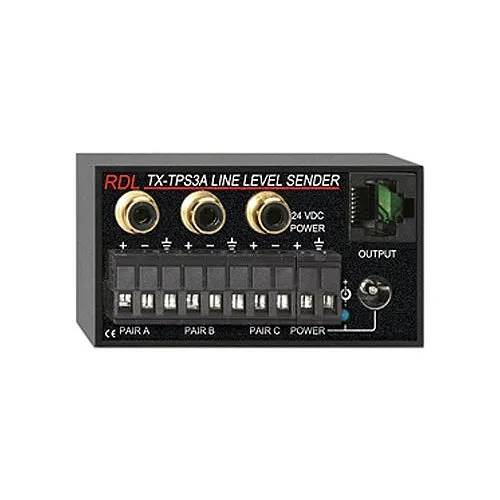 RDL TX-TPS3A Active Three-Pair Sender, Twisted Pair Format-A, Balanced Line Inputs