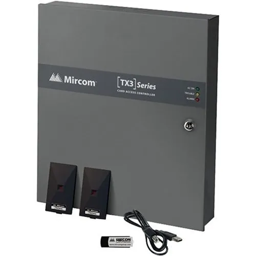 Mircom TX3-CX-2K-A Poweful Hybrid IP and RS-485 2-Door Access Control System Kit, up to 126-Doors
