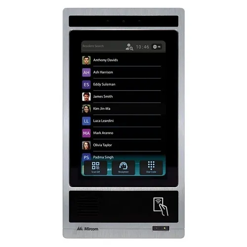 Mircom TX3-T10RH TX3 Series 10" Touch Screen Video Intercom System with Proximity Card Reader and QR Code Access, Silver