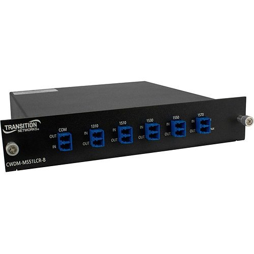 Lantronix CWDM-M551LCR-B Demultiplexer and Multiplexer, Coarse Wavelength Division Multiplexing (CWDM), 4-Channel OSC Duplex LC