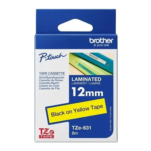 Brother TZE631G 1/2" Cable, 26.2', Black
