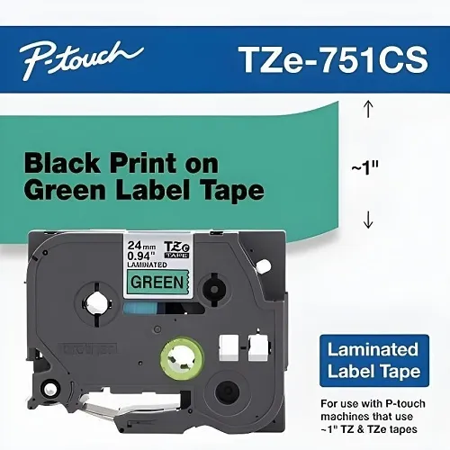 Brother TZE751CS Label Maker Tape, 0.94"ch x 26.2 Foot, Black