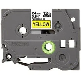 Brother TZEFX651 TZe Tape, P-touch Black on Yellow Flexible ID Tape, 24mm (0.94") 8m (26.2')