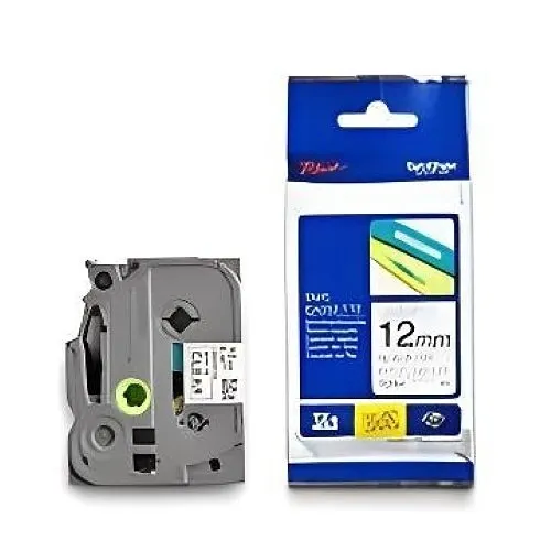 Brother TZEM31 0.47"x26.2' Label Tape, Black/Clear