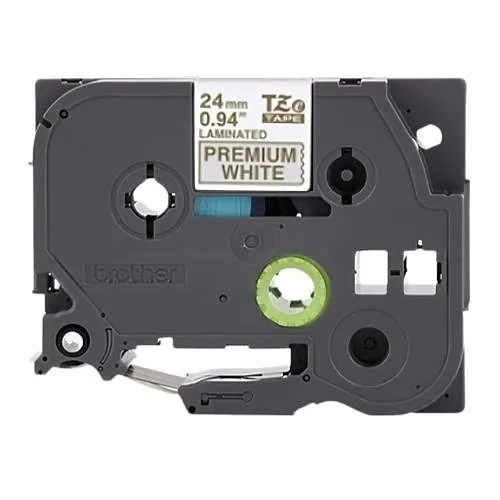 Brother TZEPR254 0.94" Gold/White Label Tape, 26.2'