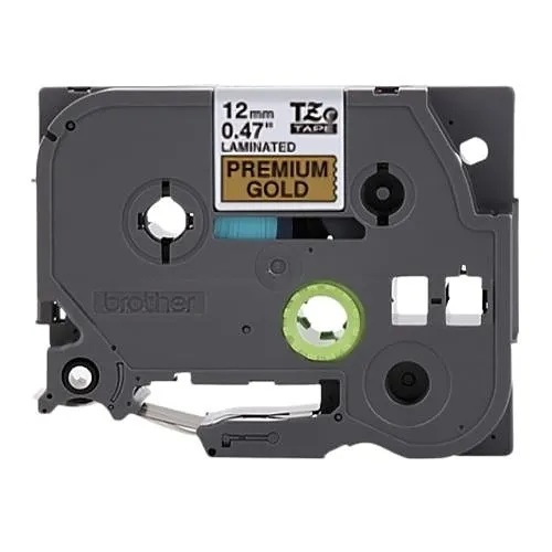 Brother TZEPR831 0.47"x26.2' Label Tape, Black/Gold