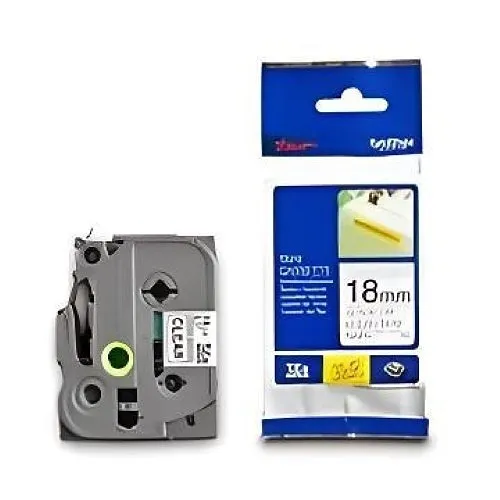 Brother TZES141 0.7"x26.2' Label Tape, Black/Clear