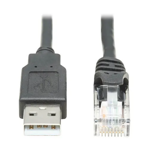Tripp Lite U009-006-RJ45-X USB-A to RJ45 Rollover Console Cable (M/M) - Cisco Compatible, 250 Kbps, 6' (1.83 m), Black