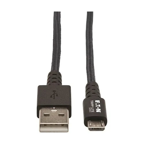 Tripp Lite U050-003-GY-MAX Heavy-Duty USB 2.0 USB-A to Micro-B Cable - M/M, UHMWPE and Aramid Fibers, Gray, 3' (0.91 m)