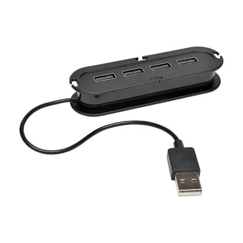 Eaton Tripp Lite U222-004-R 4-Port USB 2.0 Ultra-Mini Compact Hub with Power Adapter