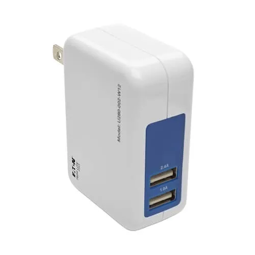 Tripp Lite U280-002-W12 2-Port USB Wall/Travel Charger, 5V 3.4A / 17W
