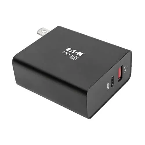 Tripp Lite U280-W02-A1C1 Dual-Port USB Wall Charger with PD Charging - USB-C (39W) and USB-A (5V 2.4A/12W)