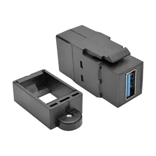 Eaton Tripp Lite U325-000-KP-BK All-in-One USB 3.0 Keystone Coupler Panel Mount (F/F), Black