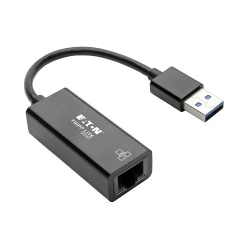 Eaton Tripp Lite U336-000-R USB 3.0 SuperSpeed to Gigabit Ethernet Adapter RJ45 Female 10, 100, 1000Mbps, Black