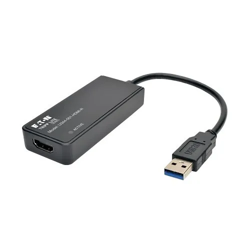 Eaton Tripp Lite U344-001-HDMI-R USB 3.0 SuperSpeed to HDMI Dual Monitor External Video Graphics Card Adapter 1080p, 512MB SDRAM, Black