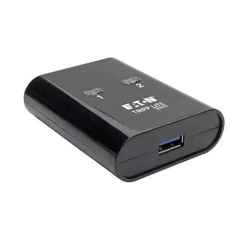 Eaton Tripp Lite U359-002 2-Port USB 3.0 Sharing Switch, Manual Button, 5 Gbps, Black