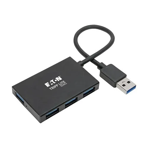 Eaton Tripp Lite U360-004-4A-AL Slim Portable 4-Port USB Hub, USB 3.2 Gen 1, Aluminum Case