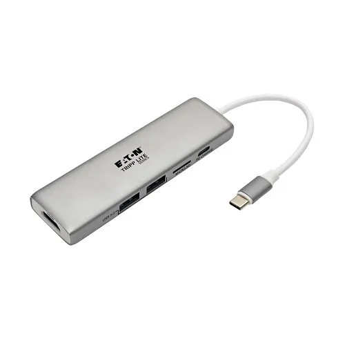Eaton Tripp Lite U442-DOCK10-S USB-C Dock with HDMI, Hub, MicroSD, and PD Charging, Sleek Design