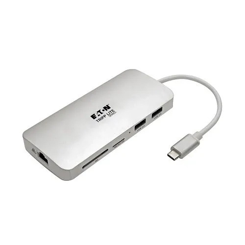 Eaton Tripp Lite U442-DOCK11-S USB-C Dock, 4K HDMI, USB 3.2 Gen 1, USB-A/C Hub, GbE, Memory Card, 60W PD Charging