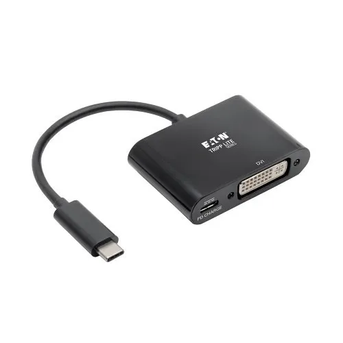 Eaton Tripp Lite U444-06N-DB-C USB-C to DVI Adapter with PD Charging, Black