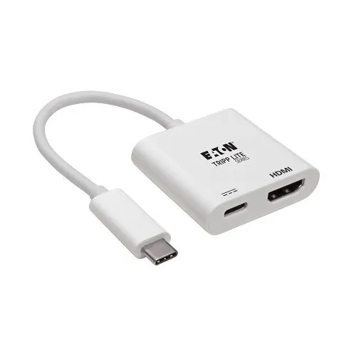 Eaton Tripp Lite U444-06N-H4K6WC USB-C to HDMI Adapter (M/F), 4K 60 Hz, 60W PD Charging, HDCP 2.2, White