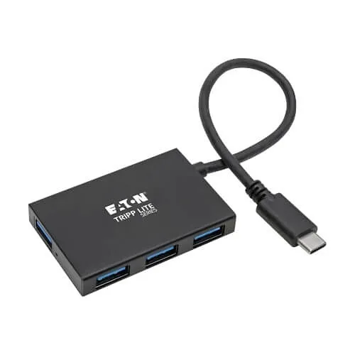 Eaton Tripp Lite U460-004-4A-AL Hub with USB-C Ports, USB-C to 4x USB-A Ports, USB 3.0, Black