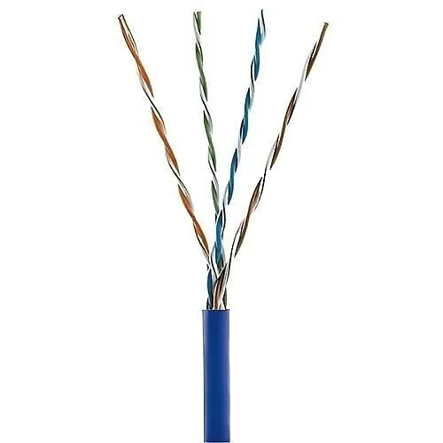 PureNet U5350-004-PBL2 CAT5e 24/4 Pair Unshielded Solid UTP Cable, Plenum CMR, Blue