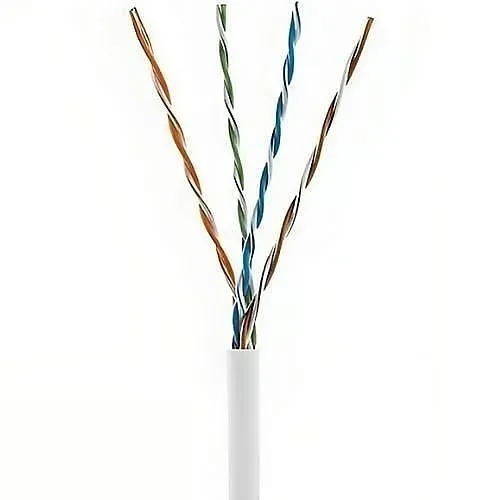 PureNet U5350-004-PWH2 CAT5e 24/4 Pair Unshielded Solid UTP Cable, Plenum, White