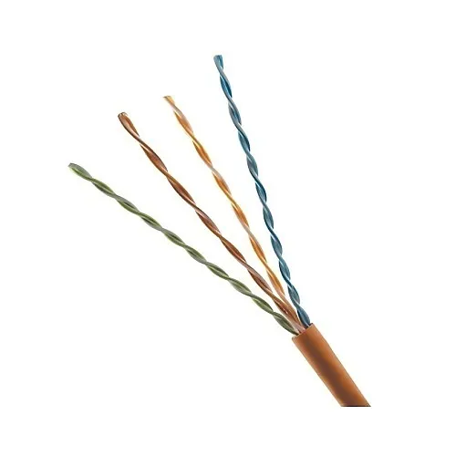 PureNet U6500-004-POR2 CAT6 4-Pair UTP Plenum Rated Cable, 500 MHz, 1000', Orange