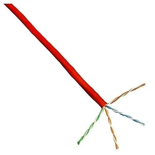PureNet U6500-004-RRD2 CAT6 500 MHz UTP Cable, Non X-filler 4-Pair, Riser Rated, Red