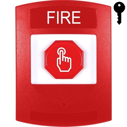 STI GFA0FR-EN G3 Series Multipurpose Push Button, No Camera, Ket-to-Reset, English, FIRE label, Red
