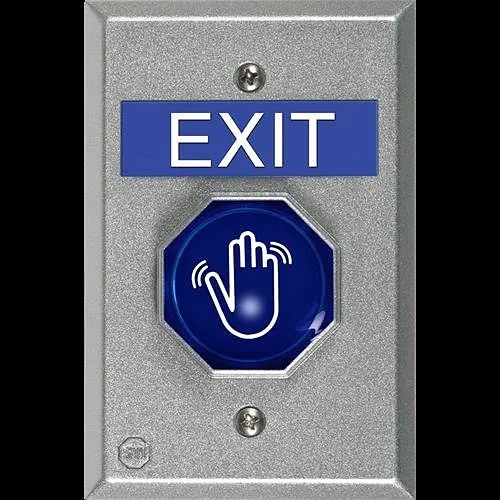 Safety Technology Touch Free Universal Button, Blue Exit