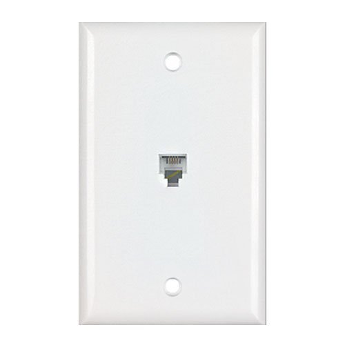 DataComm 20-1512 Color-Rite Phone Plate, Standard Size, Single-Gang, White