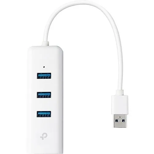 TP-Link UE330 USB 3.0 3-Port Hub and Gigabit Ethernet Adapter in USB Adapter, White