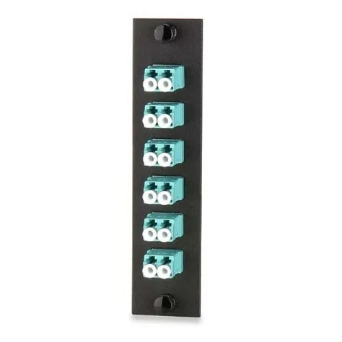 Signamax UFE-B-06LC-G 12-Fiber (6-Duplex) LC MM Adapter Plate, Aqua Adapters, Ceramic Sleeve