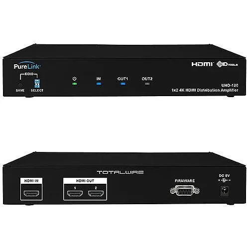 PureLink UHD-120 1x2 Ultra HD/4K HDMI Distribution Amplifier, HDCP Compliant