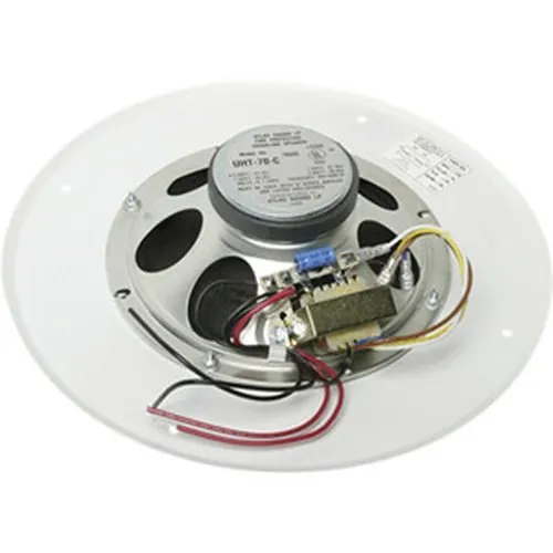 AtlasIED UHT70C-U51-8 8" In-Ceiling Speaker for Fire Signaling with 5W 70V Transformer and U51-8 Baffle