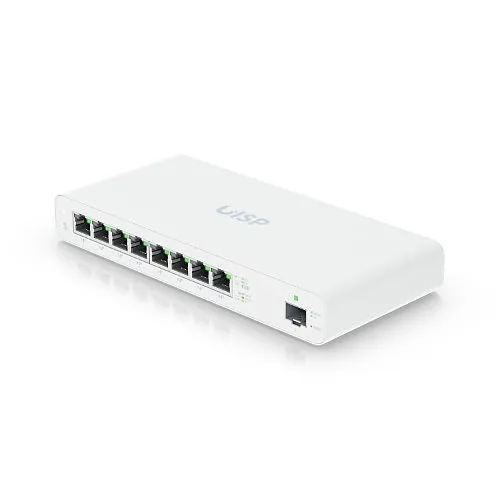 Ubiquiti UISP-S 8-Port UISP Switch, Layer 2, Gigabit PoE, White