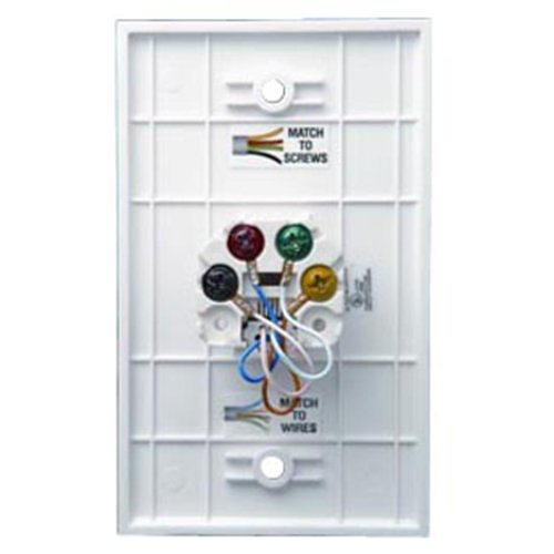 DataComm 20-1522 Color-Rite Phone Plate, Mid Size, Single-Gang, White