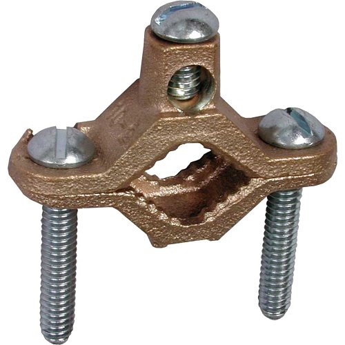 Dottie 20B 1/2"-1" Pressure CAST Brass Plated Bare Ground Clamp, Sold Individually