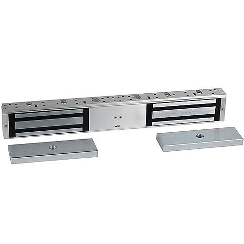RCI 8320 MultiMag Electromagnetic Lock With 2-Door Status Sensor, 12/24VDC, Brushed Anodized Aluminum