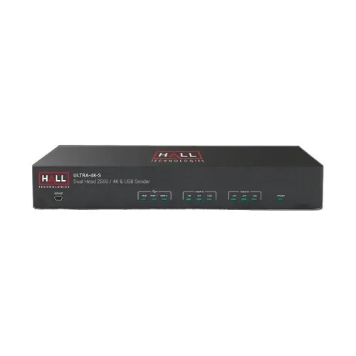 Hall ULTRA-4K-S Dual-Head HDMI and USB 2.0 KVM Extender over CAT6, 328' Range