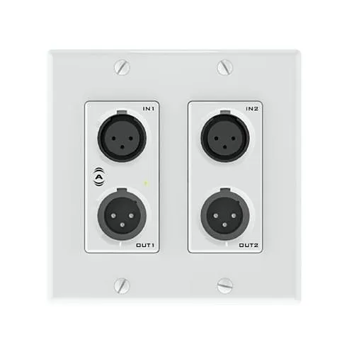 QSC UNDX2IO+ Dante/AES67 Network Audio Wallplate, Attero Tech, White